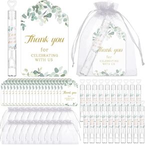 50 PCS Heart Wedding Bubble Wands Mini Bubble Wands Bulk Heart Bubble Wands 50 Thank You Cards ، 50 ملصقًا ، 50 أكياس أورجانية لحفل الزفاف ، احتفالات الذكرى السنوية Goodie Bag stuffors in Kuwait
