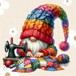 BOHADIY 5D Diamond Painting Kits for Adults,Christmas Gnome Winter Diamond Art Kits for Adults Beginner,DIY Full Round Drill Grandma Diamond Dots Gem Art Kits for Adults,Home Wall Decor 12 x 12Inch