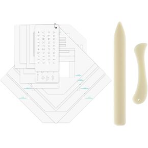 19 Pcs/Set Envelope Maker Guide Set with Bone Folder Envelope Tear Templates All-in-One Envelope Making Toolfor Scrapbooking Card Making and Paper Crafts DIY Arts Projects Envelopes Christmas Cards