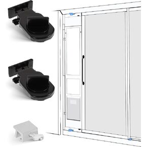 NO Screw Sliding Dog Door Security Lock & Fixing Accessoriy for Renter Apartment, Suitable for Petsafe, Ideal Dog Door for Sliding Glass Door