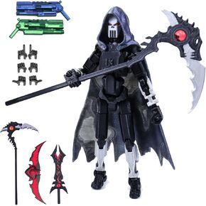 (Assembly Completed) T13 Action Figure Set,Dummy 13,Death Skeleton Movable Robot,Death Action Figure with Cape, Lucky 13 Collectible Action Figure Articulated