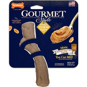 Nylabone Gourmet Style Stick Strong Chew Toy for Dogs, Peanut Butter Flavor, Medium - Up to 35 lbs, 1 Count