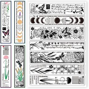 CHGCRAFT Bookmark Clear Stamps Silicone Clear Stamp Butterfly Patterns for DIY Scrapbooking Photo Album Decorative Cards Making Stamps for Holiday Card Making Album Crafts