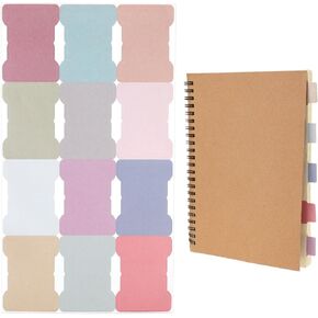 240Pcs Sticky Index Tabs, Sticker Tabs, Color Index Classification Label with 12 Colors, Thickened Handwritten Page Markers Writable Sticky Notes for Diary Notebook Bookmark. (Light Color)