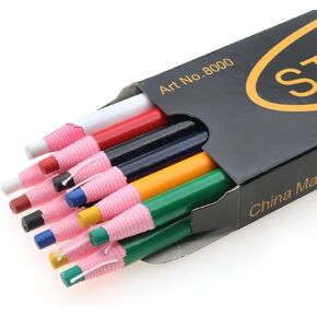 12 Pieces Sewing Mark Pencils Tailor Marking Pen Sewing Fabric Pencil for Sewing Marking and Tracing Tools 6 Colors