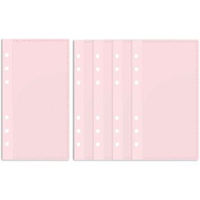 Frosted Cash Envelopes A6 Budget Binder Inserts with 2 Pockets 5 Plastic Binder Pockets Planner Inserts for 6 Ring A6 Binders Organizer Notebook Refill Photos Cards Bills Invoices (Frosted)