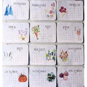 Plantable Seed Calendar 2025 From January To December Flowers Monthly Planner Desk Calendar Scheduling and Organization