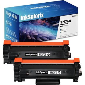 TN760 Toner Cartridge for Brother Printer Replacement Black Toner TN-760/TN-730 TN 730 Compatible with MFC-L2710DW MFC-L2750DW HL-L2370DW HL-L2395DW HL-L2390DW DCP-L2550DW (2 Pack)
