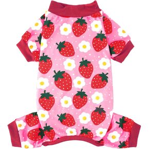 XPUDAC Dog Pajamas Soft Strechy Plaid Doggie Clothes for Small Medium Girl Boy Cat Apparel-Medium