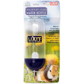Lixit Aquarium Cage Food Hopper Bowl for Hamster Mice, and Other Small Animals. (10oz Water Bottle)