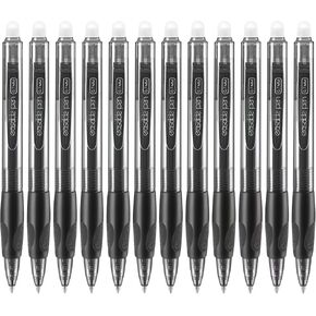 Aozora Erasable Pens Click Fine Point 0.7 mm Retractable Erasable Gel Pens for Completing Sudoku and Crossword Puzzles 12 Pack (Black)