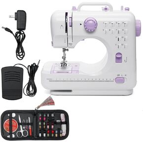 Small Sewing Machine, with 12 Built-in Stitches & Night Light & Foot Pedal, Perfect for Beginner, Kids, Tailors, DIY Projects, Sewing Lover