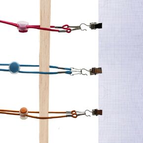TTBellok 24 Pcs Universal Fabric Holders, Adjustable Cross Stitch Fastening, Embroidery Side Clips for Scroll Rod Canvas