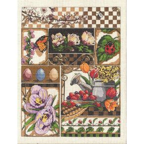 Janlynn Cross Stitch Kit 11"X14"-Spring Montage (14 Count), Multicolor