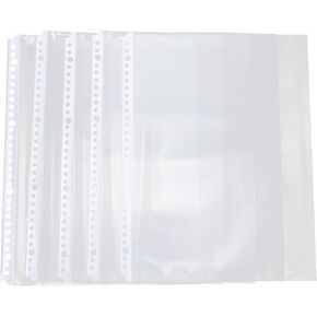 Tehaux 100pcs A4 حماة ورقة واضحة ، 12 × 9 بوصة جيب الموثق لمدة 4 رنين رنين ، 30 ثقوب صفحة الحامي الأكمام الورقية البلاستيكية بلاستي