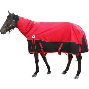 1680D Waterproof Winter Horse Blanket,Horse Turnout Blanket Belly Wrap,Thickened Horse Sheet with Detachable Neck Cover(400g Fill) (US 81IN (EU 155cm))