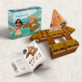 Tytan Tiles Officially Licensed Disney Moana Magnetic Tile 30 Piece Building Set, Powerful STEM/STEAM Learning Workbook, Creative Play, Shape & Pattern Recognition, Ages 3+
