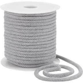 BENECREAT 27.34 Yards Light Grey Thread Cord, 6mm Polycotton Drawstring Replacement Soft Rope with Plastic Spool Braided Cord for Coats Pants Shorts Shoes Crafts