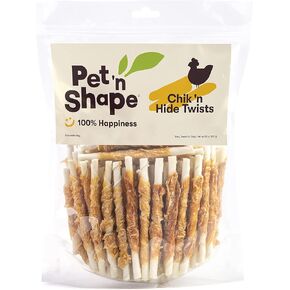 Pet 'n Shape Hide Twists – Chicken Wrapped Rawhide Dog Treats - Small Twist - 2 Pounds