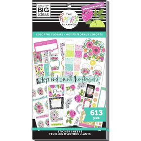 The Happy Planner Sticker Value Pack - Planner Accessories - Colorful Florals Theme - Multi-Color - Great for Planning, Project & Scrapbooking - 30 Sheets, 613 Stickers