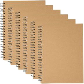 PATIKIL 11.5x8.7 Side Spiral Bound Sketchbook, 2 Pack 100 Sheets 100GSM/68lb Artistic Blank Drawing Painting Sketching Pad Kraft Cover Hard Base Sketch Book for Adult Beginner Artist