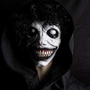 Smiling Demon Halloween Scary Scary ، LaTex Smoety Ghost Devil Devil Zombie Cosplay Costume Mask Props (White Smiling Demon)