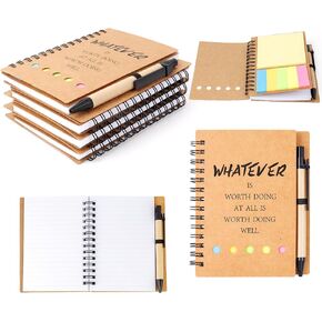 ERUW Inspirational Spiral Notebook 4 Sets Employee Appreciation Gifts Bulk Team Office/Students Thank You Gifts Journal Lined Pocket Notepad,Note Pads for Nurse Teacher Employees Coworker Volunteer