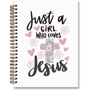 Christian Bible Verse Journaling Notebook-Christian Gifts for Women,Just a Girl Who Loves Jesus Notebook for Note Taking Church Work,Hardcover Notebooks Christian Gift Office Supplies