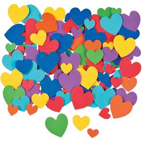Adhesive Foam Bright Hearts - Bulk Set of 532 Pieces - Valentine's Day Crafts for Kids and Fun Home Activities