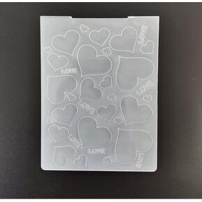 NZJ Happy Valentine's Day Heart Love Plastic Embossing Folders for Card Making Scrapbooking and Other Paper Crafts
