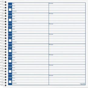 Adams S8714 Voice Mail Log Book 480 Messages 8-1/2-Inch x8-1/4-Inch 2BK/PK