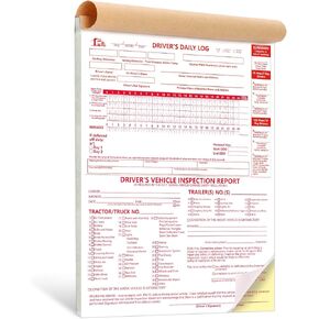 8.5x11inch 2-in-1 كتب سجل السائقين لسائقي الشاحنات DOT LOG BOOK DRIVER REPECTER REPECTION BOOKS مع التفاصيل الاحتياطية لفحص الشاحنات الاحتياطية 2-ply بدون كربون للسائقين （حجم كبير) (1)