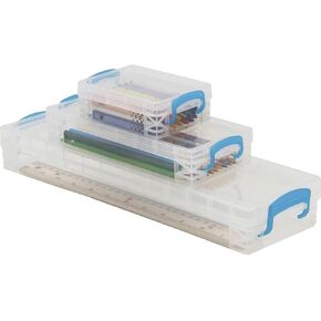 Advantus Super Stacker School Kit - Snap-tight Closure - Heavy Duty - Stackable - Plastic - Transparent - For Pen/Pencil, Marker, Crayon, Ruler, Office, School, Home, Paper Clip, Rubber Band, Craft