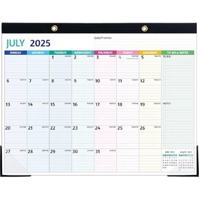 2025-2026 Desk Calendar – Jul 2025 – Dec 2026, 18 Monthly Desk Calendar 2025-2026, Large Desk Calendar, 22'' x 17'', 2025 Desk/Wall Calendar with Desk Pad, To-do Lists, Ruled Blocks, Corner Protectors