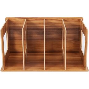 Wood Desktop Bookshelf Organizer ، منظم سطح المكتب القابل للتوسيع DIY على سطح المكتب المكتب للكتب حامل مجلة تخزين DVD