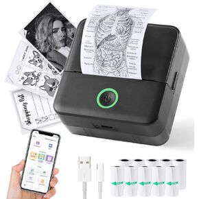 طباعة PODS MINI PRINTER ، صانع الملصقات الحرارية غير المصقولة مع 10 لفات طباعة ورقة ، Pocket PrintPod للهاتف ، impresora portátil للملاحظات ، البطاقات التعليمية ، اليومية ، DIY ، متوافقة مع iOS و Android