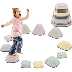Stepping Stones for Kids,11 PCS Durable Stackable Non-Slip Balance Stones Sensory,Balance Toys to Boost Balance & Motor Skills Indoor and Outdoor Obstacle Courses Toys,Gifts for Girls Boys