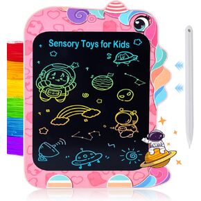Drawing & Writing Tablet, Sensory Toys for Toddlers 1-3, 8.5 Inch Colorful Electronic Drawing Board for Kids, LCD Light Up Drawing Board, Autism Toy for Children
