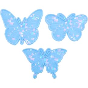 3Pcs Holographic Butterfly Moulds Holographic Resin Moulds Epoxy Resin Casting Mould Accessories for DIY Making Pendants Jewelry Crafts Blue