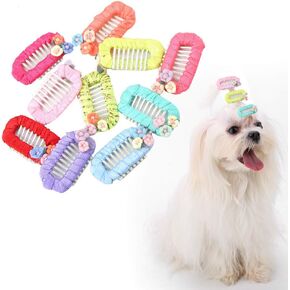 10Pcs Pet Hair Clips, Cute Flower Design Pet Topknot Lovely Cats Dogs Hairpins Pet Grooming Headwear Pet Hair Accessories for Pet Decoration