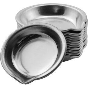 XGNG 15PCS Stainless Steel Painting Trays Makeup Palette Pigment Mixing Cups Painting Color Palette Round Mixing Palette Paint Tray for DIY Art Craft