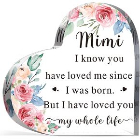 Soaoo Mimi Gift Mimi Definition Desk Decor Mimi Acrylic Desk Plaque Sign for Grandmom Mom Holiday Mother Birthday (Classic Style)