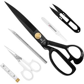 Premium Tailor Scissors Heavy Duty - 10 inch Stainless Steel Sewing Scissors, Fabric Shears for Leather, Home, Office, Artists, Dressmakers