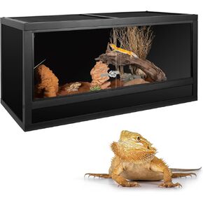 REPTI ZOO 4x2x2 120 Gallon Reptile Enclosure, 48x24x24 Bearded Dragon Tank, Reptile Terrarium for Ball Python Snake Gecko Turtle, Light Weight Wooden Habitat Cage
