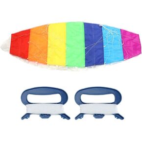1.4m/2m/2.7m ملونة خط مزدوج Stunt Sports Sports Kite Outdoor Seaside Beach Toy مع مقبض مع خط مزدوج 30 متر ، مناسبة للطيران في أماكن خارجية مفتوحة في الهواء الطلق (1.4 متر)