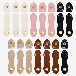 15 PCS Leather Snap Buckles Button Closures Sew On Leather Purse Hardware for Bag Making Snap Buttons for Leather Fasteners (Colorful)