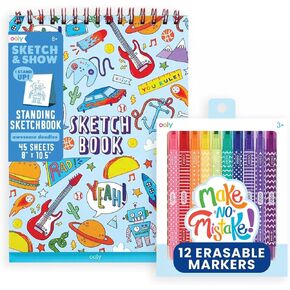Ooly لا تخطئ أي خطأ في محو ومكتب الرسم الدائم ، حزمة علامة خالية من الفوضى يمكنك محوها ورسمها وتلوين أقلام للأطفال ، اللوازم المدرسية الملونة ، مجموعة من 12 و Bundle Bundle in Kuwait