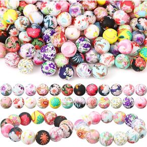120 pcs 15mm السيليكون حبات الزهرة السائبة حبات السيليكون الأزهار طباعة سوار DIY Makele