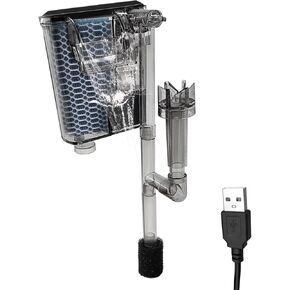مرشحات حوض السمك مع USB يناسب 0.5 ~ 3 جالون مربع الخزان السمك الصغير ، 250 لتر/ساعة قابل للتعديل