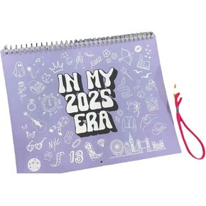 Hand Drawn Calendar 2025 Taylor Music, Lyric, World Tour 12 Monthly From Jan. 2025 - Dec. 2025 with Schedules and Holidays, Thick Paper Gift Calendar
